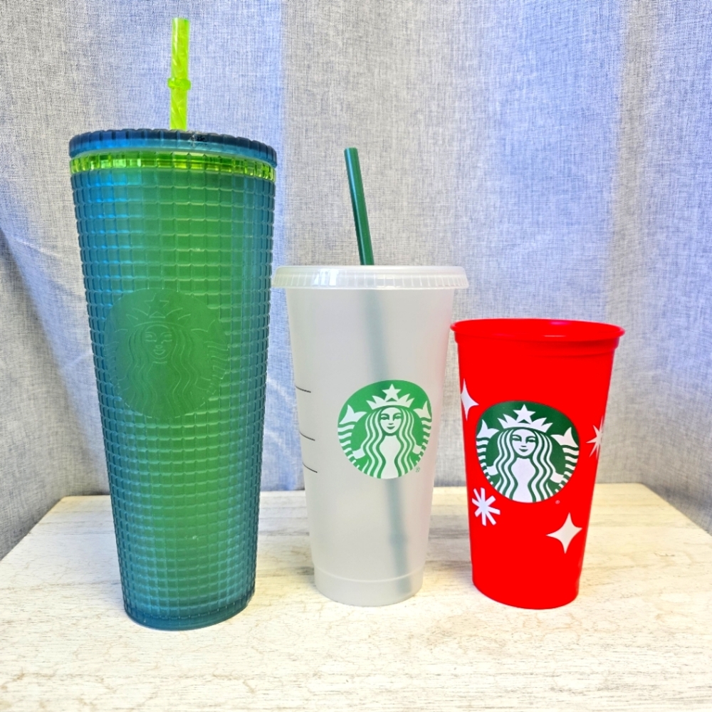 Starbucks Bundle Mountain Dew Green Venti Tumbler & Reusable Venti Cups
